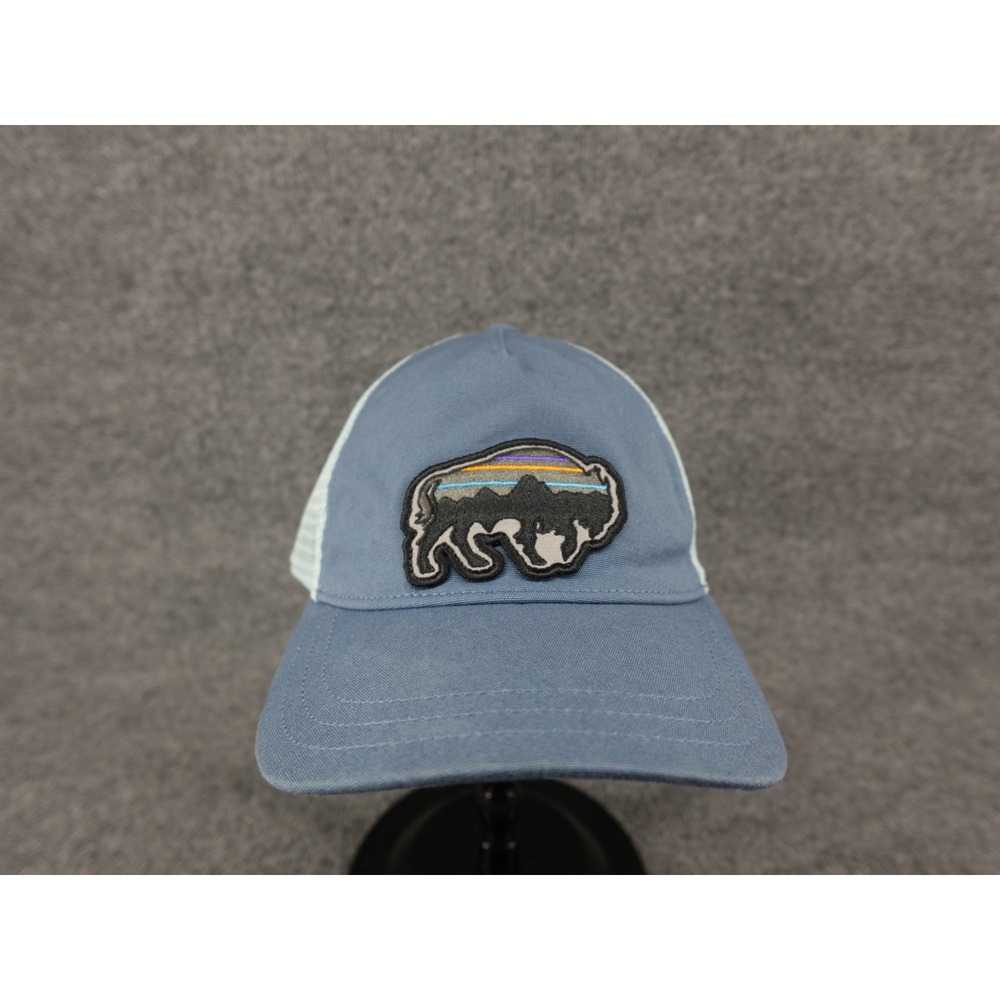 Patagonia Trucker Hat Mens OS Blue Good Buffalo Patch Mesh Snapback